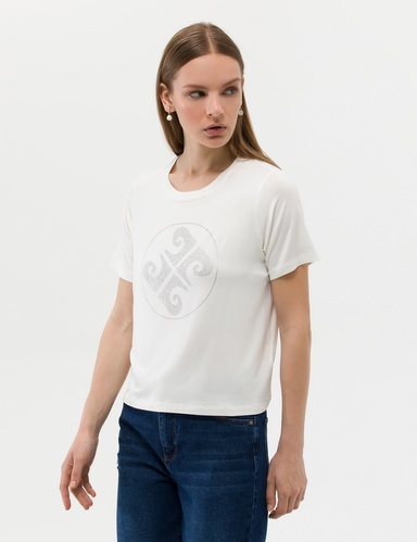 Ekru Comfort Fit Tişört