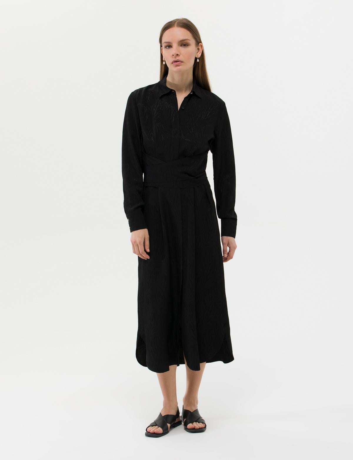 Siyah Uzunkollu Elbise - 50269308001