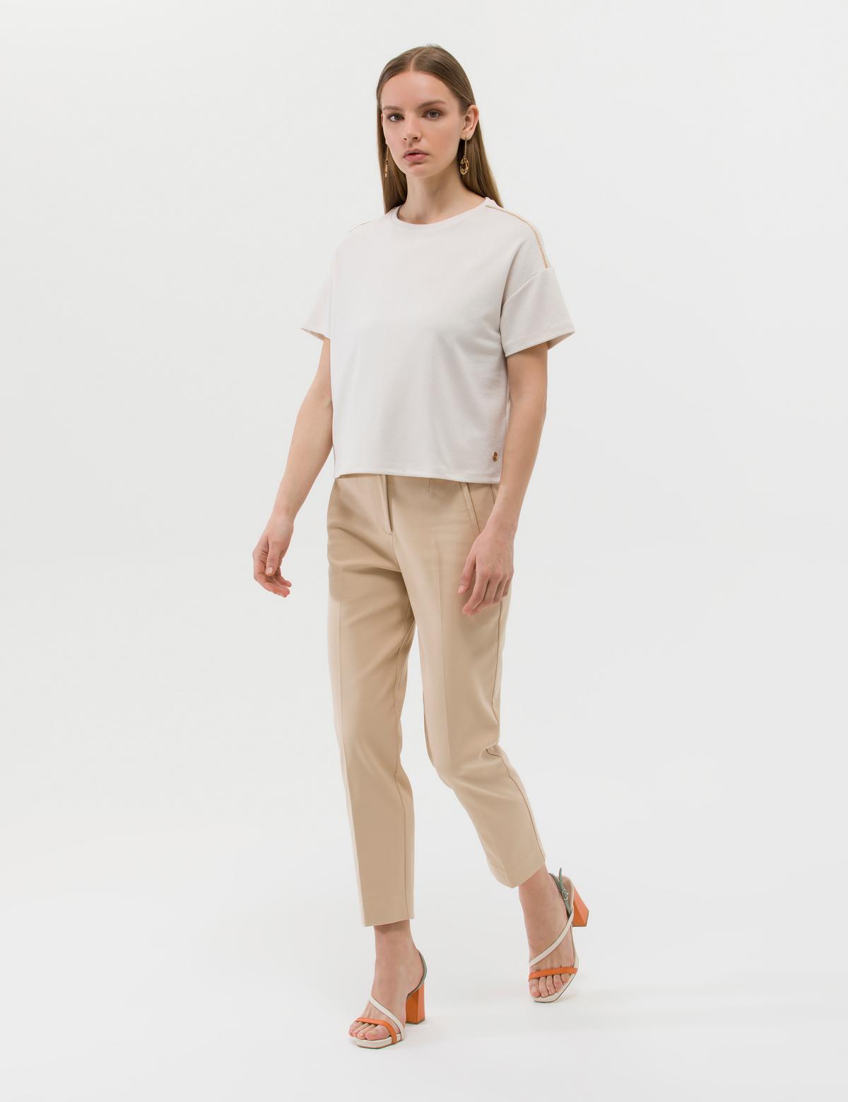 Bej Havuç Fit Kumaş Pantolon