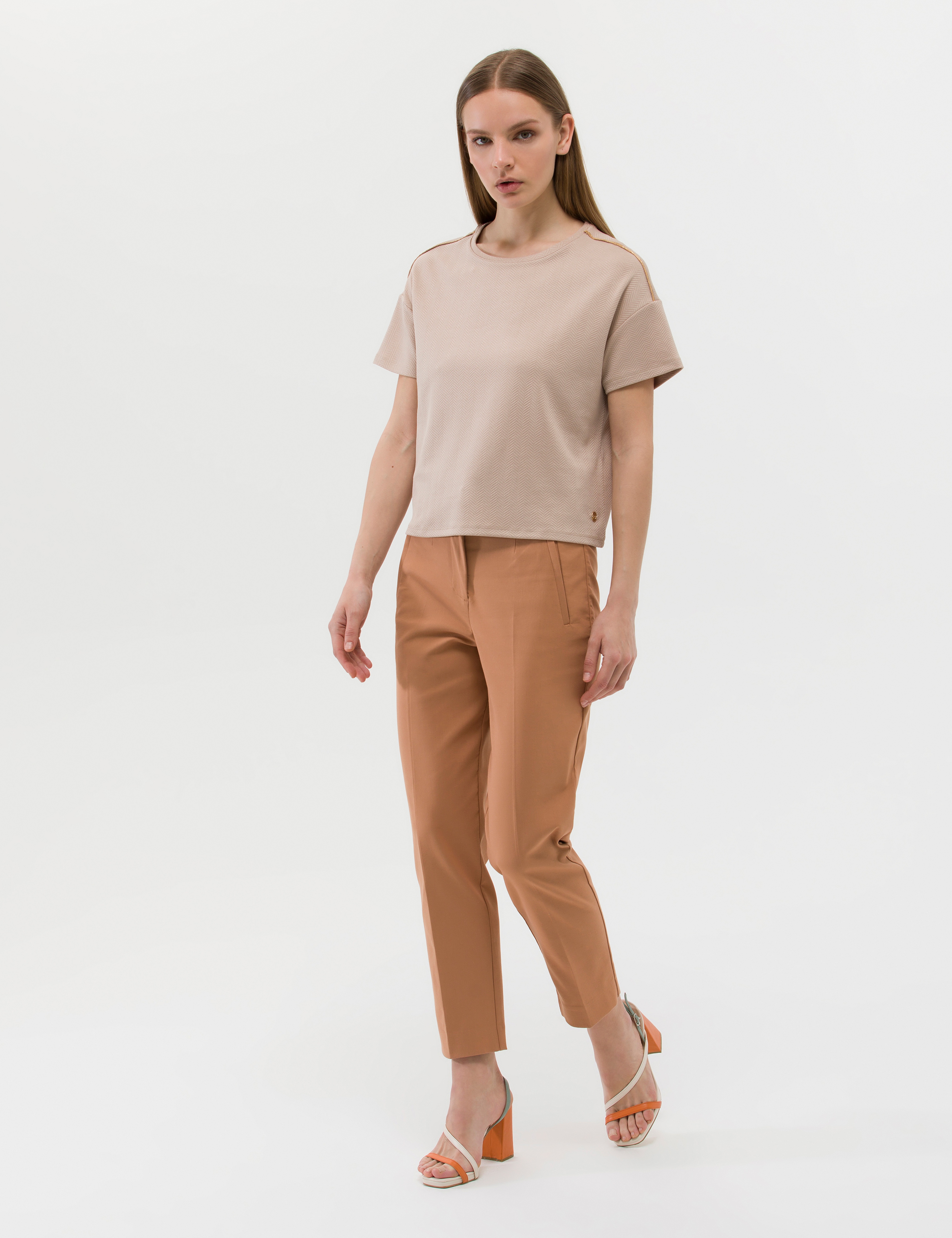 Kahverengi Havuç Fit Kumaş Pantolon - Image 3