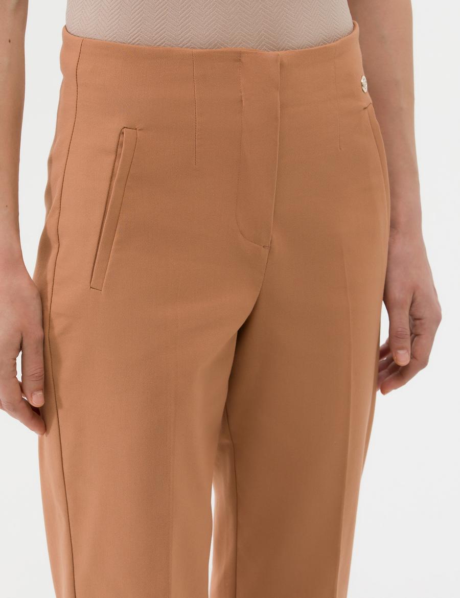 Kahverengi Havuç Fit Kumaş Pantolon