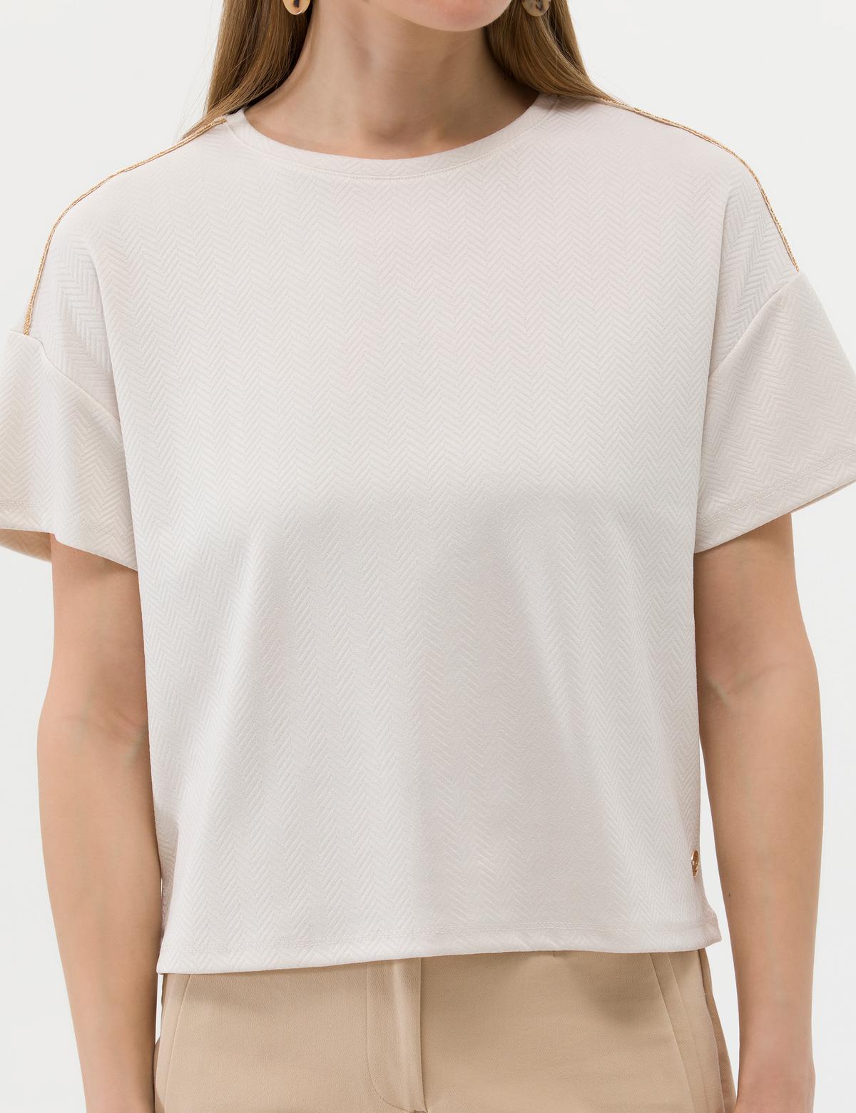 Krem Regular Fit Tişört - 50269359020