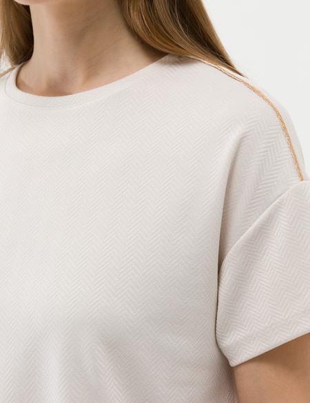 Krem Regular Fit Tişört - 50269359020