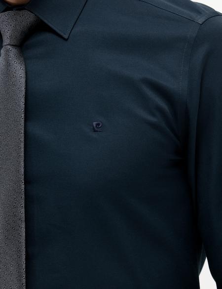 Lacivert Slim Fit Uzun Kollu Basic Gömlek - 50243306017