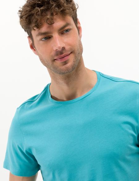 Mavi Slim Fit Baskılı Bisiklet Yaka Tişört - 50264193033