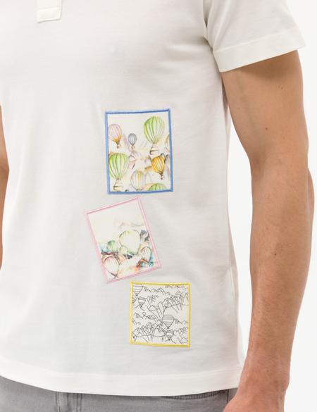 Ekru Baskılı Bisiklet Yaka Tişört - 50264195023