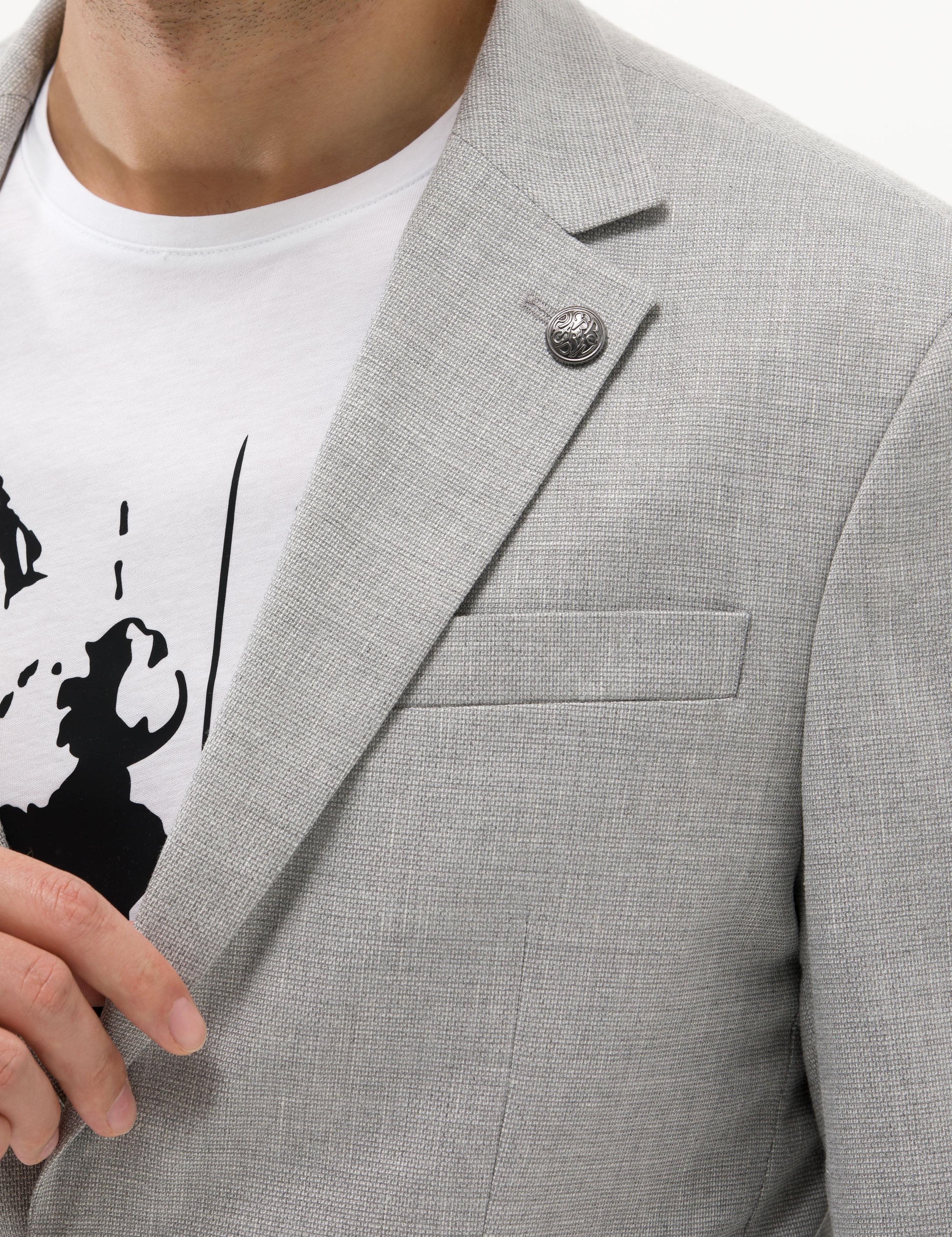 Gri Spor Keten Karışımlı Blazer Ceket