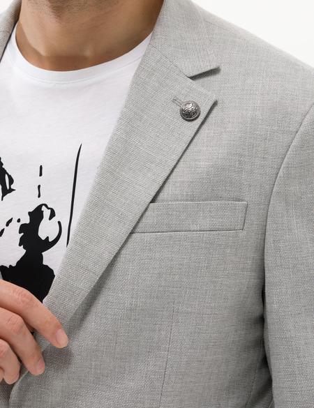 Gri Spor Keten Karışımlı Blazer Ceket - 50264617008
