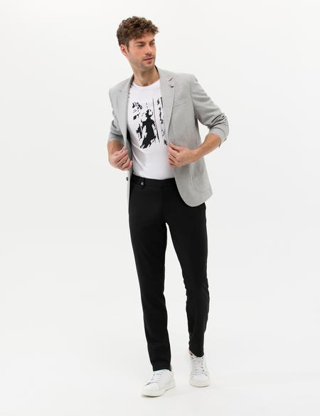 Gri Spor Keten Karışımlı Blazer Ceket - 50264617008