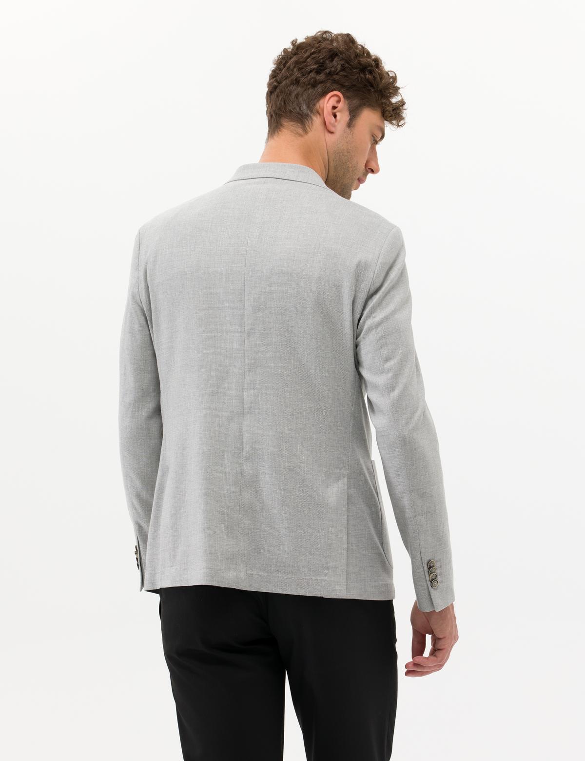 Gri Spor Keten Karışımlı Blazer Ceket - 50264617008