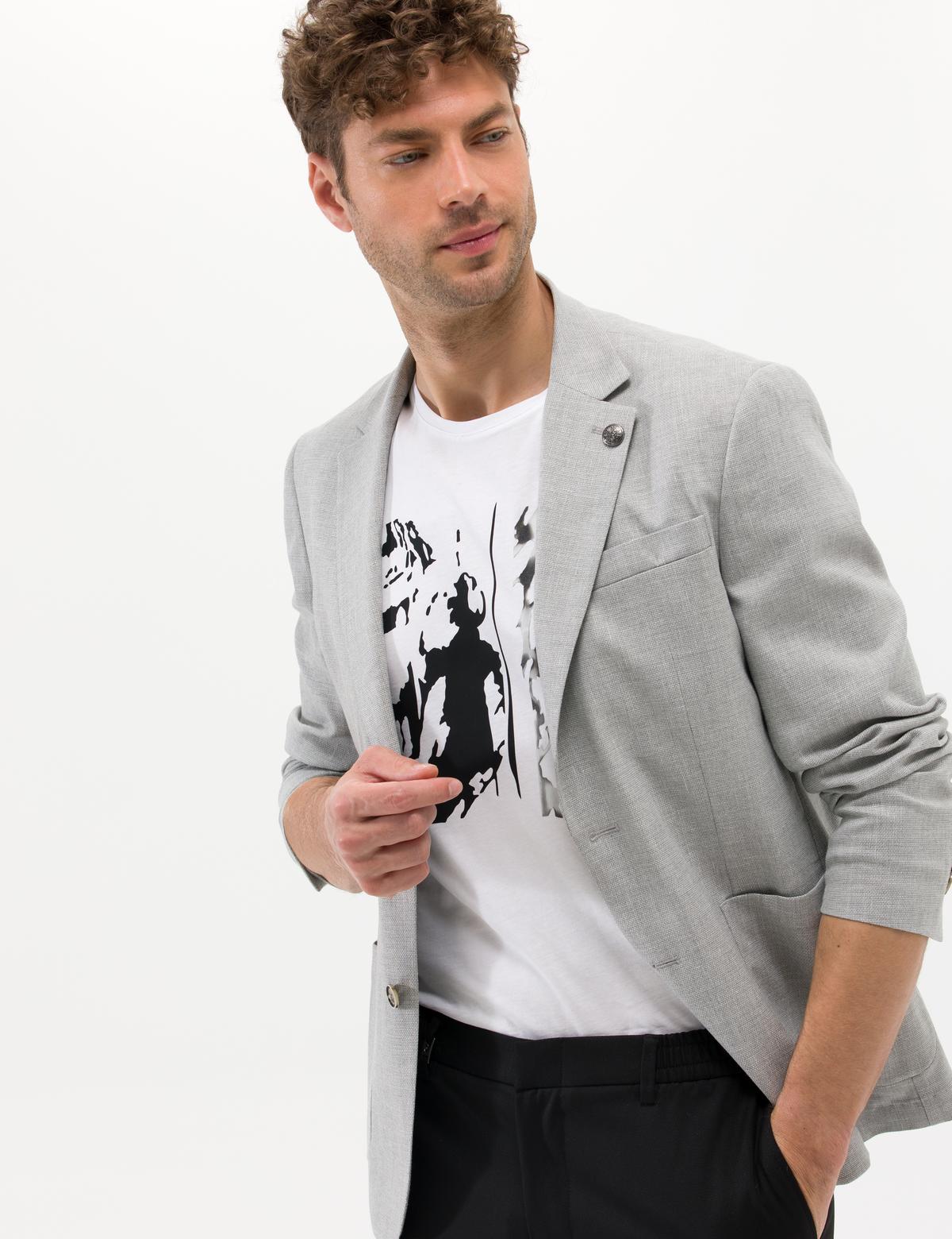 Gri Spor Keten Karışımlı Blazer Ceket - 50264617008