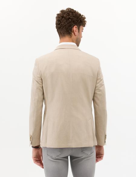 Bej Ex. Slim Fit Keten Karışımlı Ceket - 50264886008