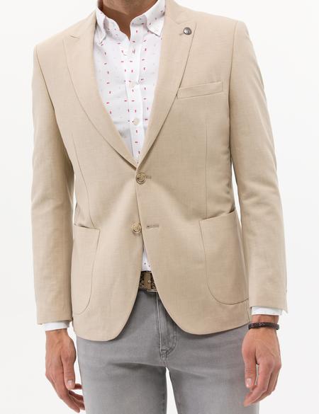 Bej Ex. Slim Fit Keten Karışımlı Ceket - 50264886008