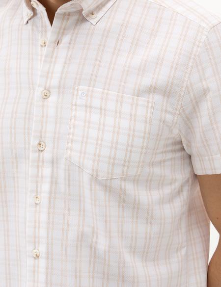 Bej Regular Fit Kısa Kollu Gömlek - 50266589033