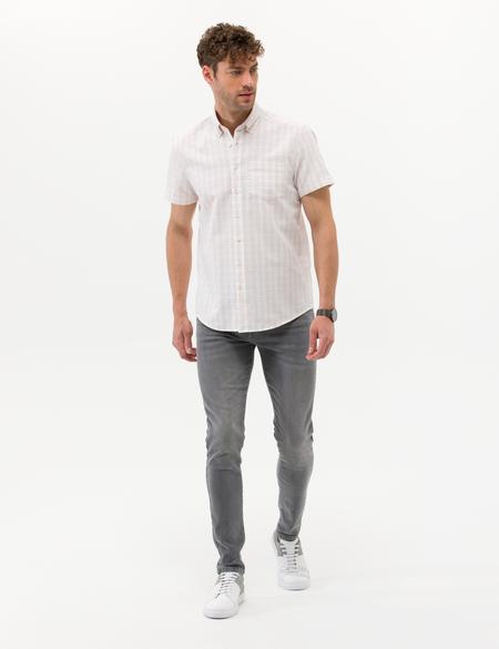 Bej Regular Fit Kısa Kollu Gömlek - 50266589033