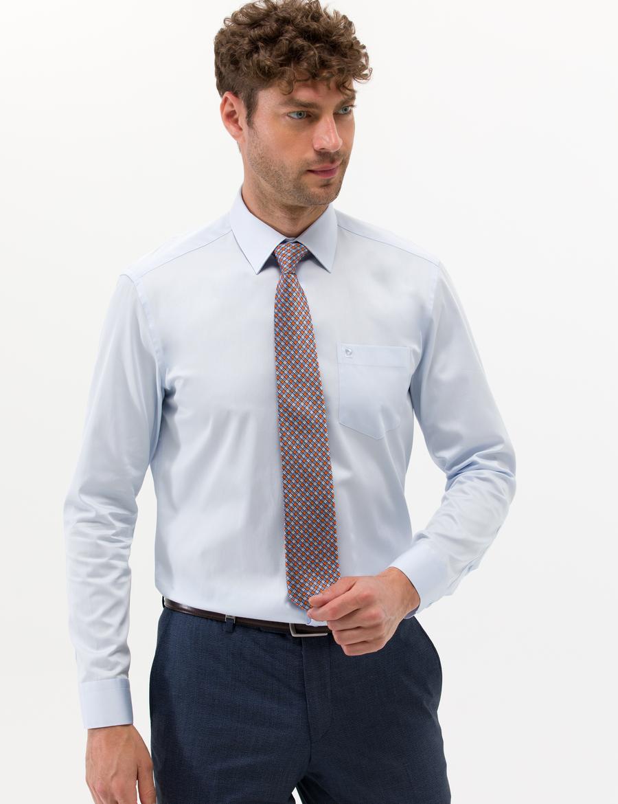 Açık Mavi Parlak Saten Regular Fit Uzun Kollu Basic Gömlek