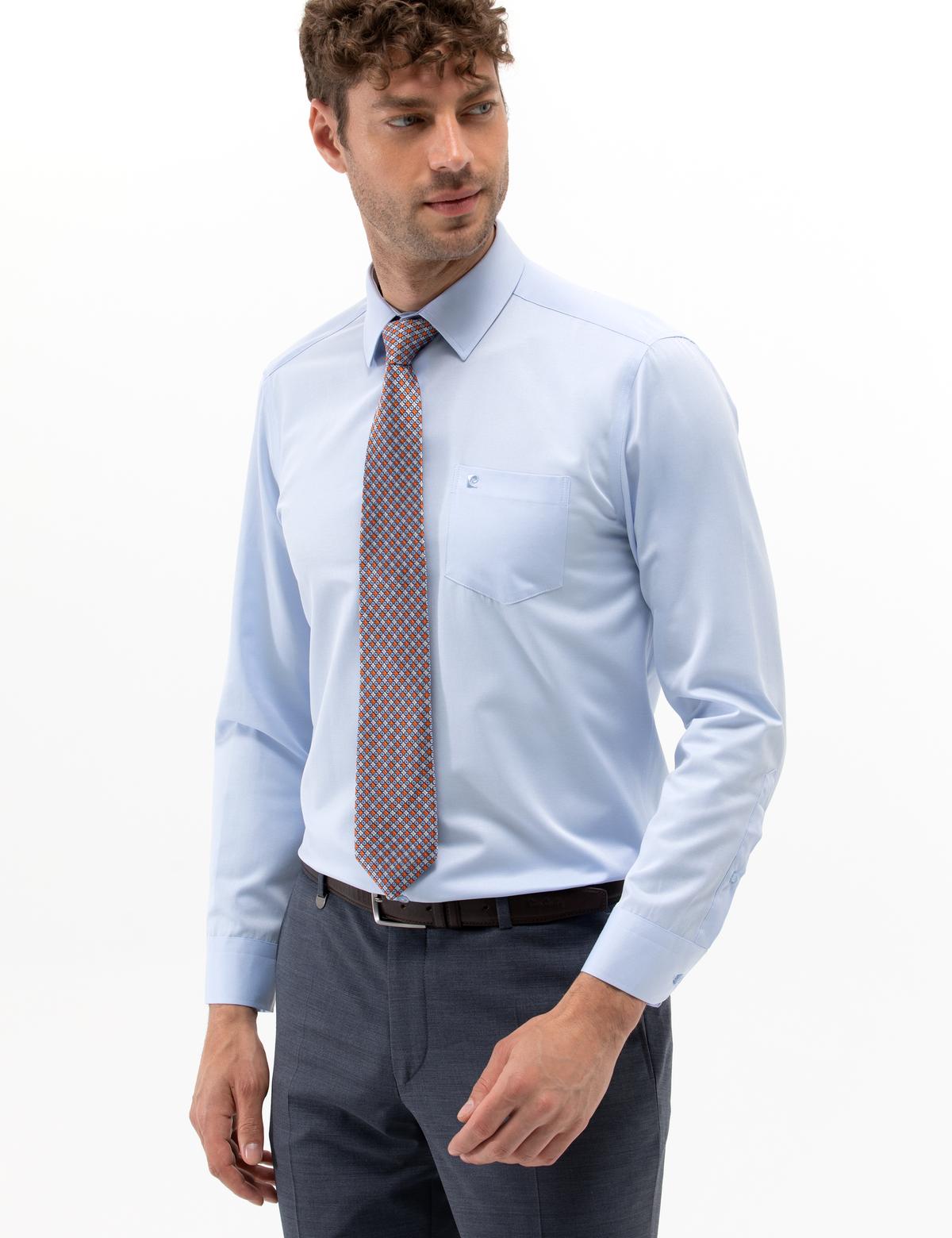 Açık Mavi Regular Fit Uzun Kollu Klasik Gömlek - 50268221025