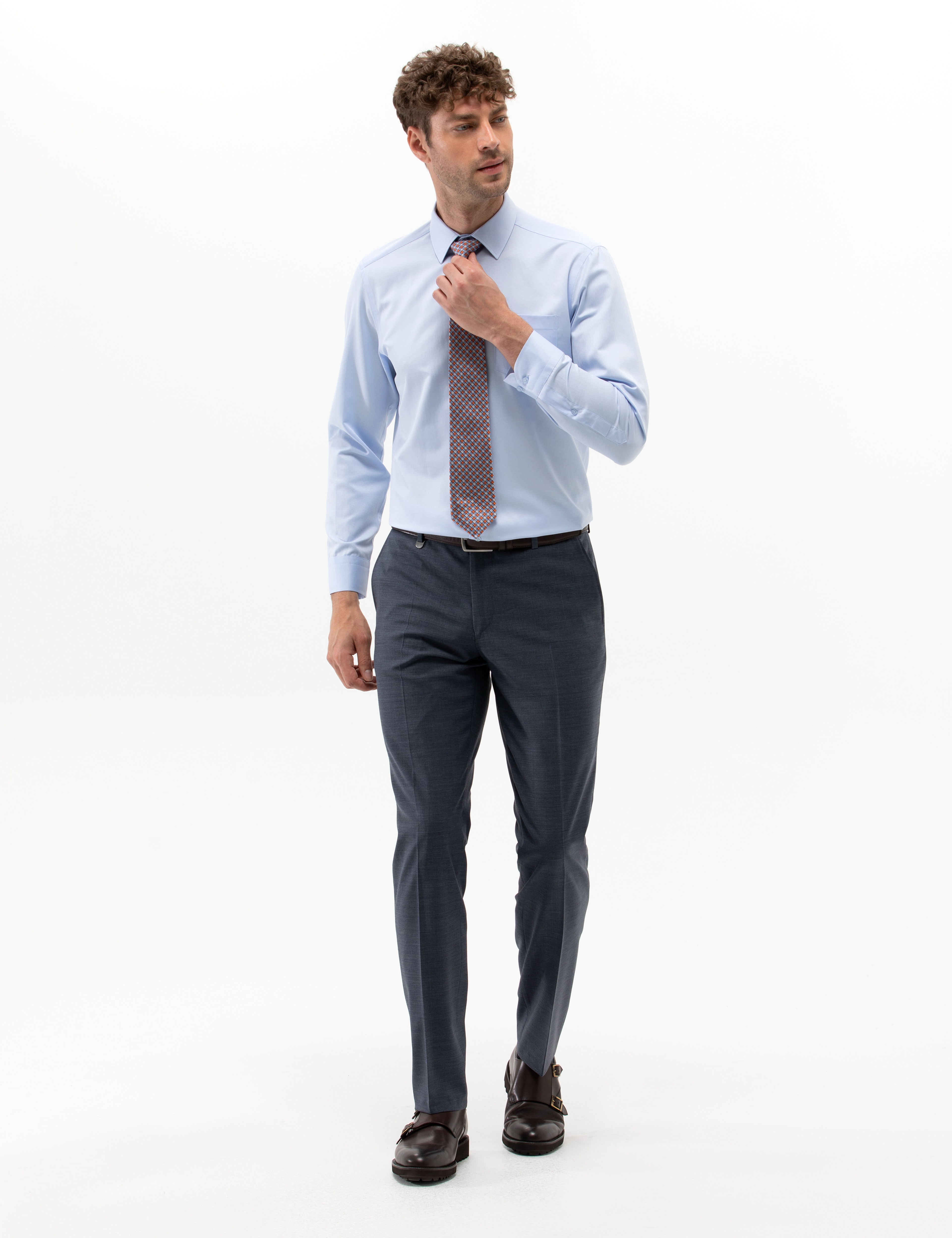 Açık Mavi Regular Fit Uzun Kollu Klasik Gömlek