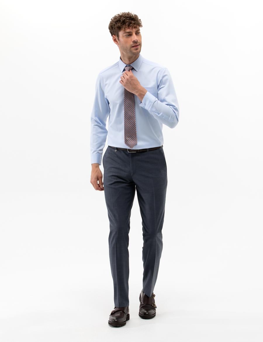 Açık Mavi Regular Fit Uzun Kollu Klasik Gömlek