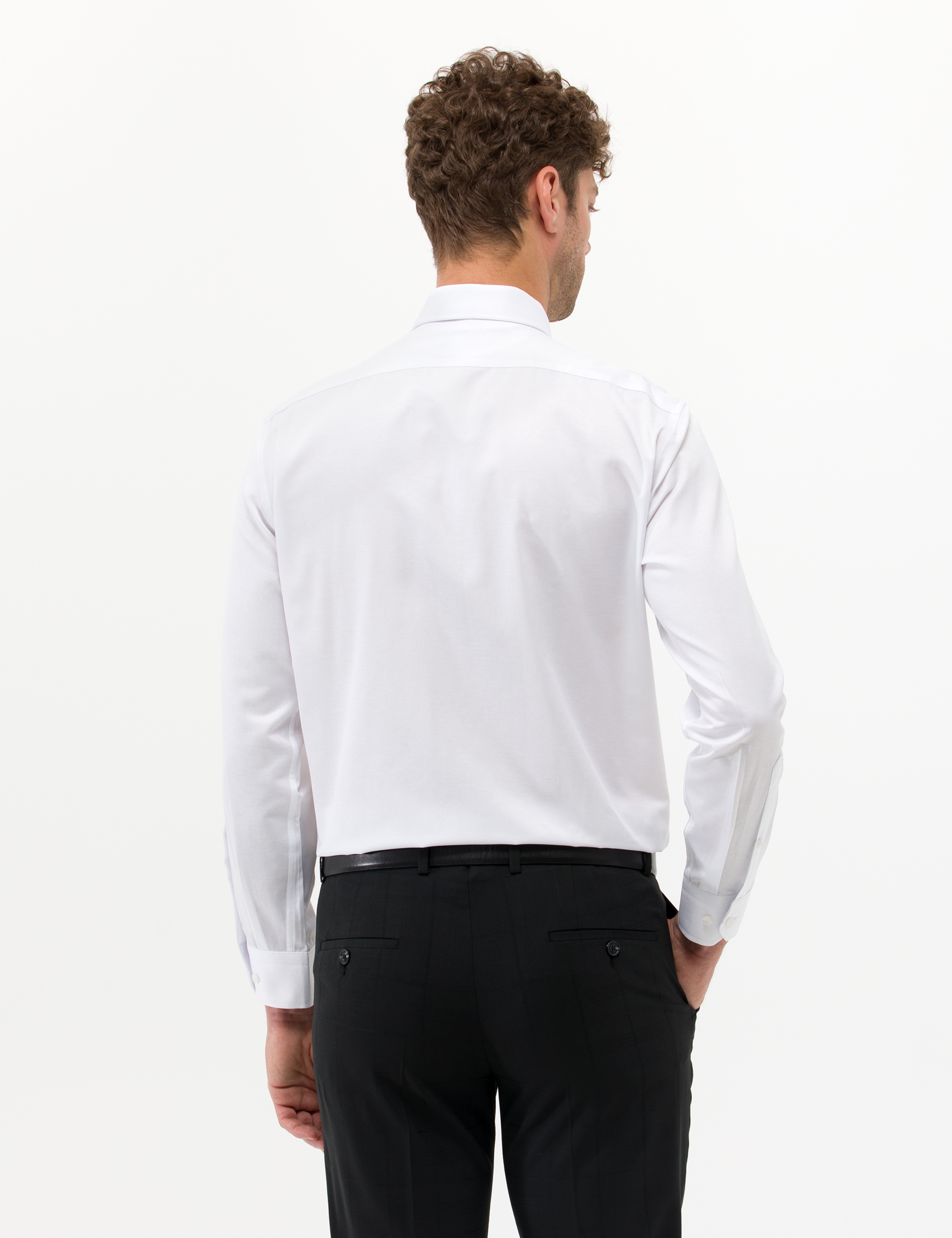 Beyaz Regular Fit Uzun Kollu Klasik Gömlek - Image 5