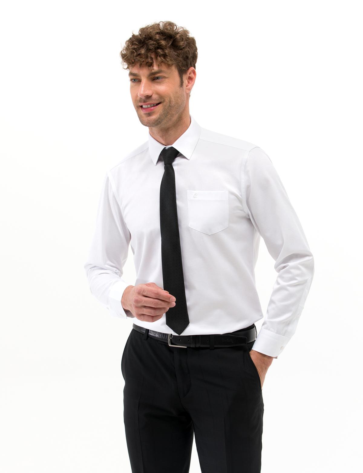 Beyaz Regular Fit Uzun Kollu Klasik Gömlek - 50268221001