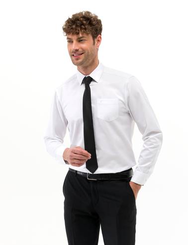 Beyaz Regular Fit Uzun Kollu Klasik Gömlek