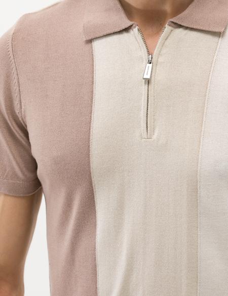 Vizon Slim Fit Fermuarlı Polo Yaka Triko Tişört - 50268292001