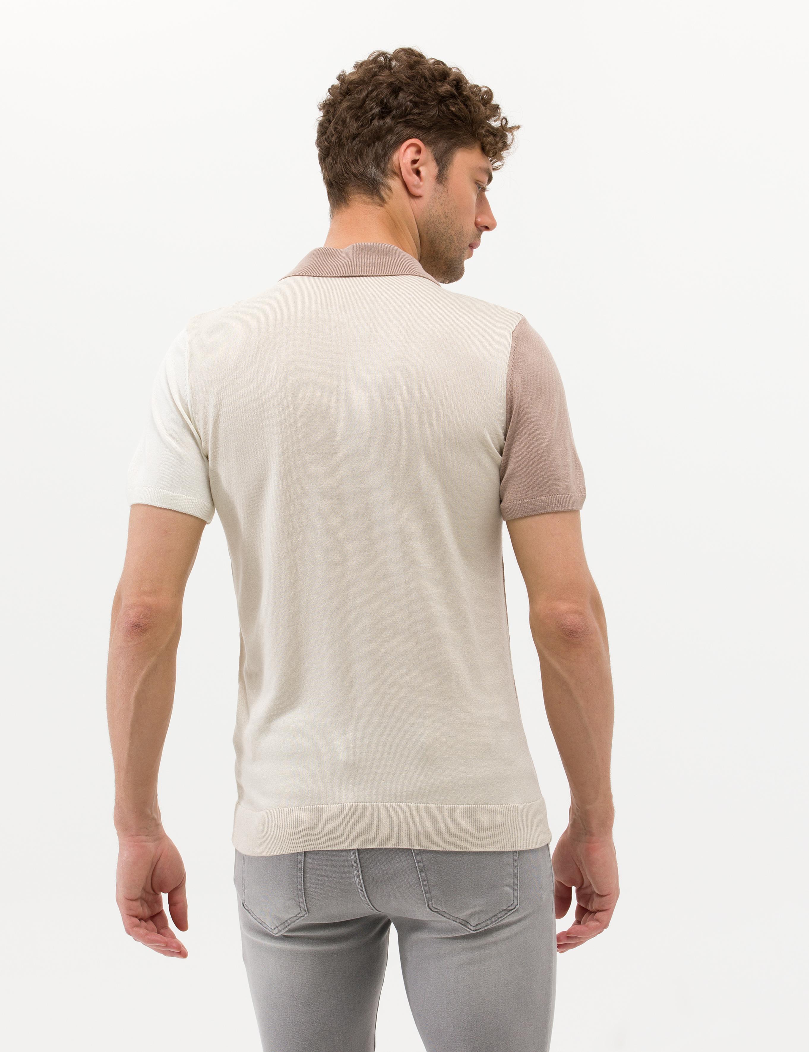 Vizon Slim Fit Fermuarlı Polo Yaka Triko Tişört