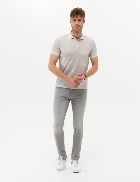 Açık Yeşil Slim Fit Dokulu Polo Yaka Tişört - 50270239023