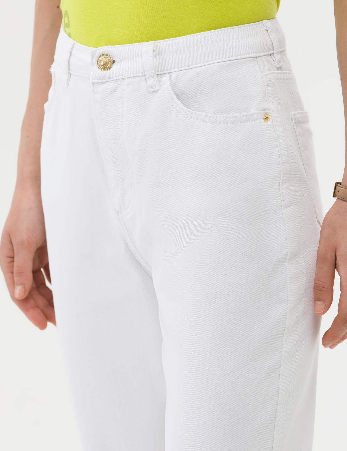 Beyaz Mom High Waist Fit Jean Pantolon - 50262571021