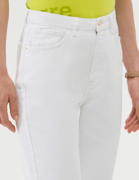 Beyaz Mom High Waist Fit Jean Pantolon - 50262571021