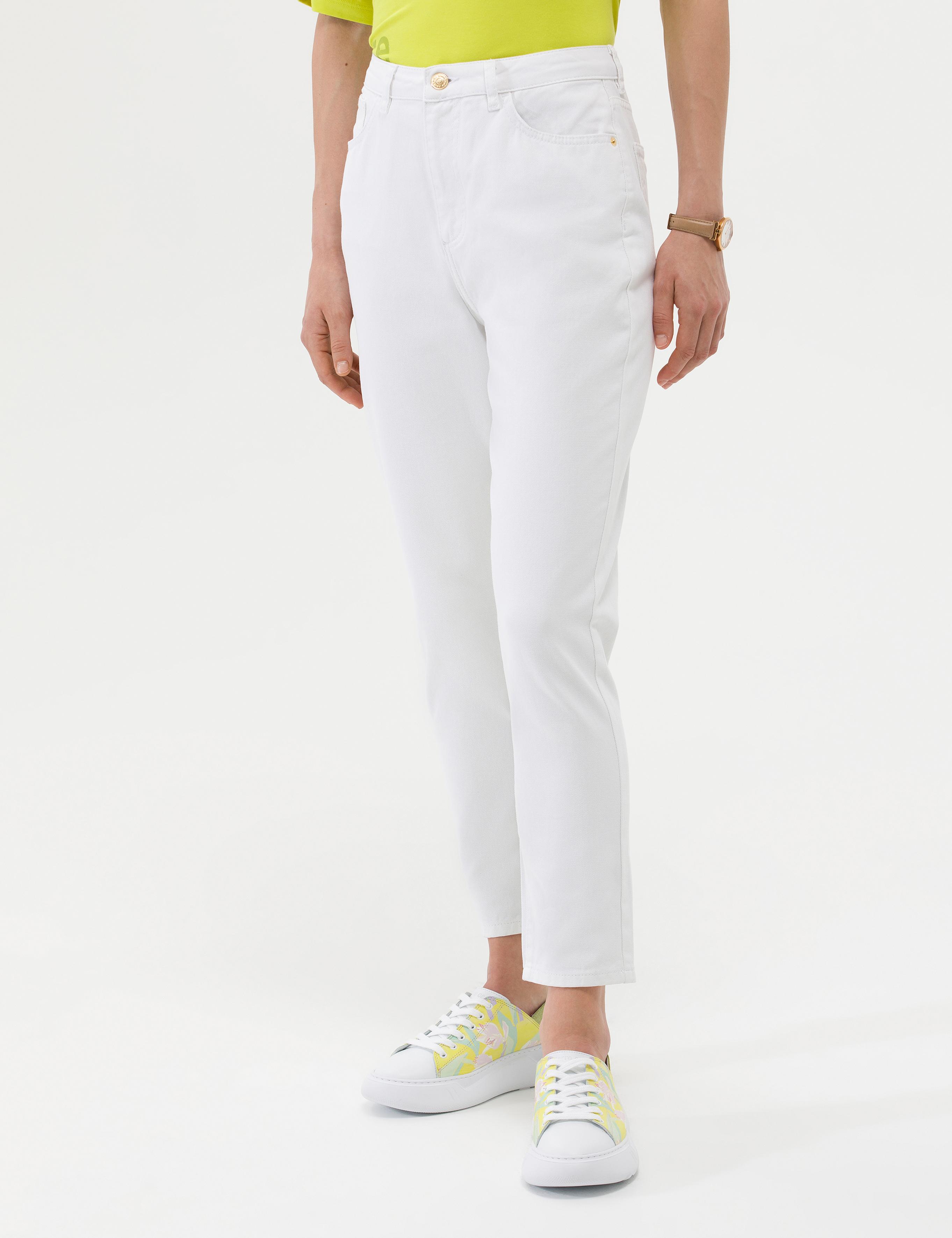 Beyaz Mom High Waist Fit Jean Pantolon