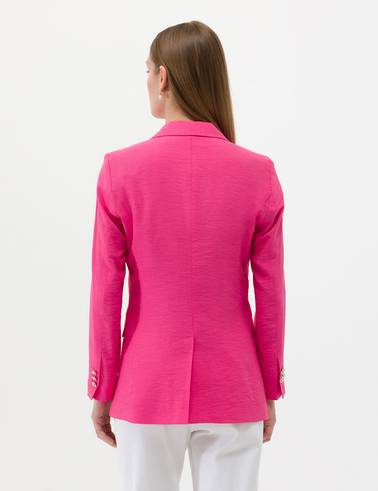 Pembe Kruvaze Slim Fit Ceket