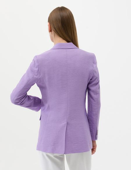 Mor Kruvaze Slim Fit Ceket - 50262599022