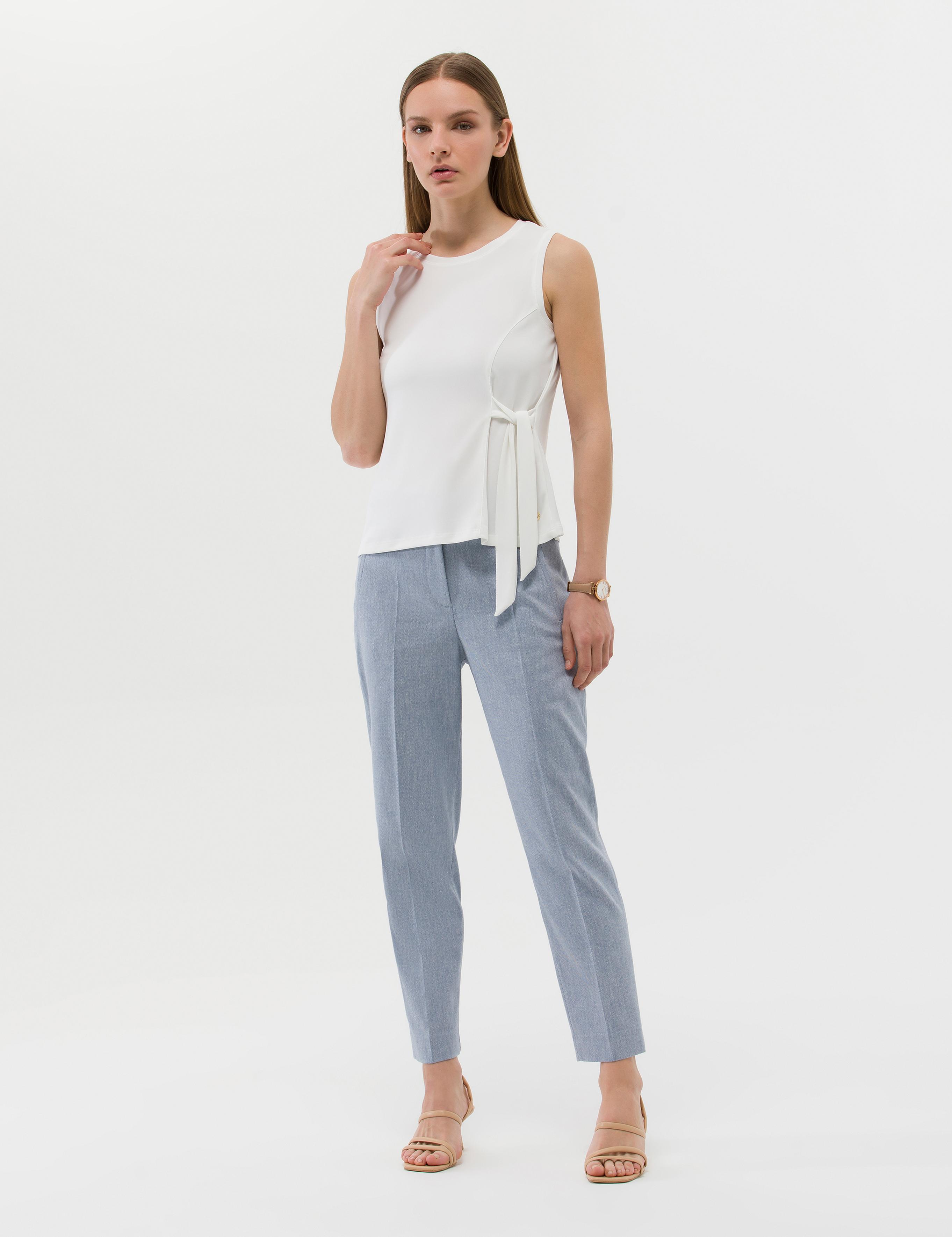 Ekru A Kesim Kolsuz Bluz