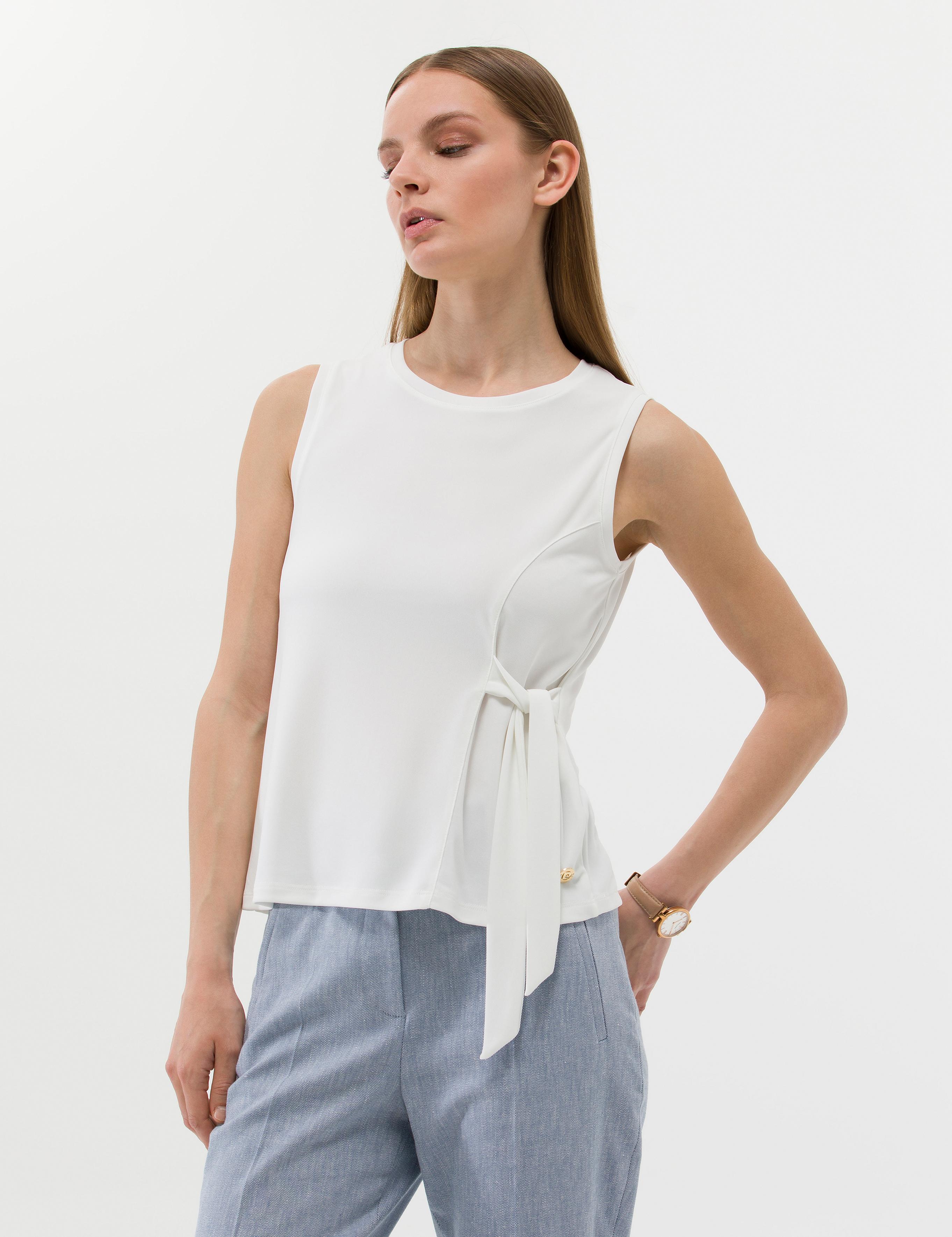 Ekru A Kesim Kolsuz Bluz