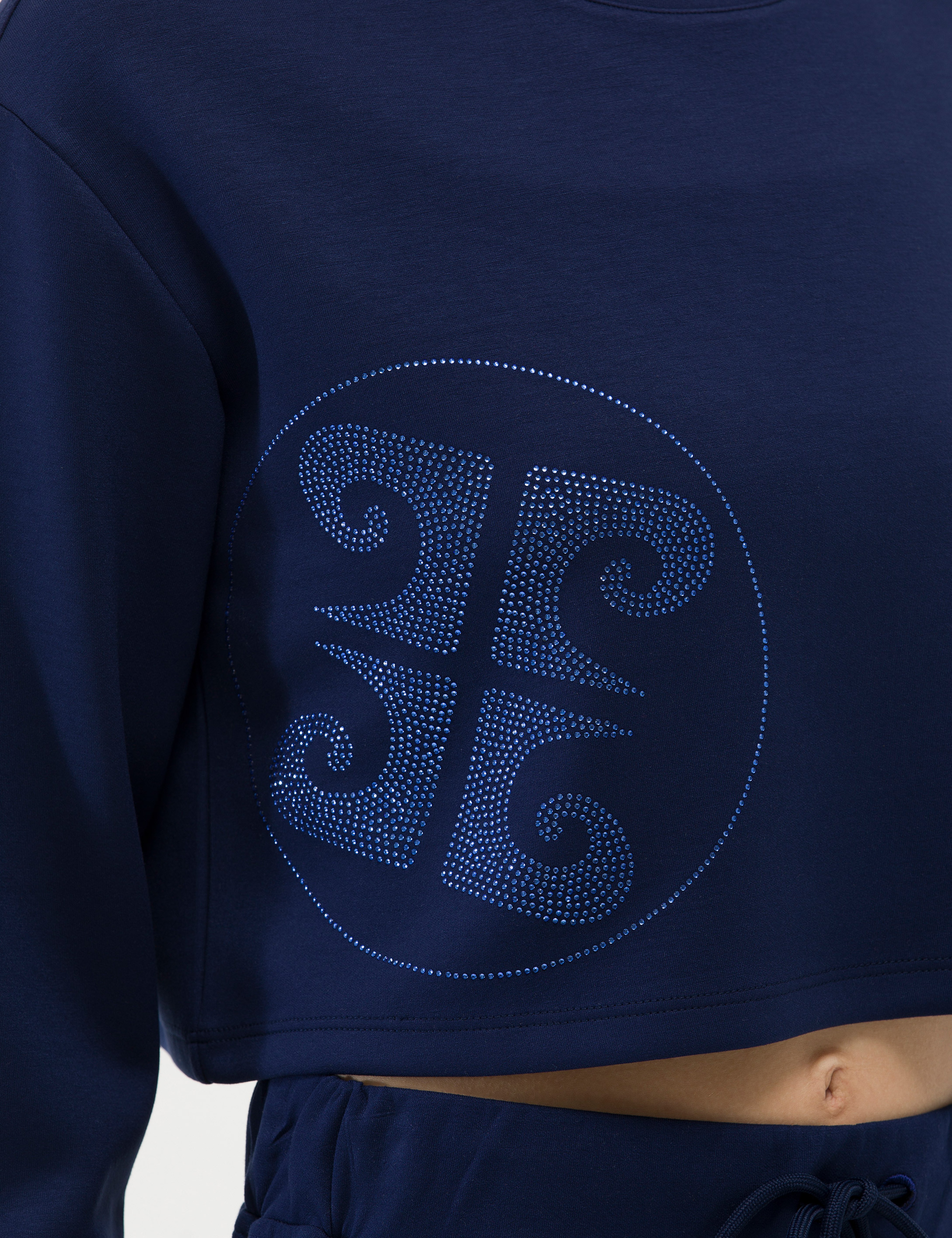 Lacivert Crop Top Sweatshirt - Image 7