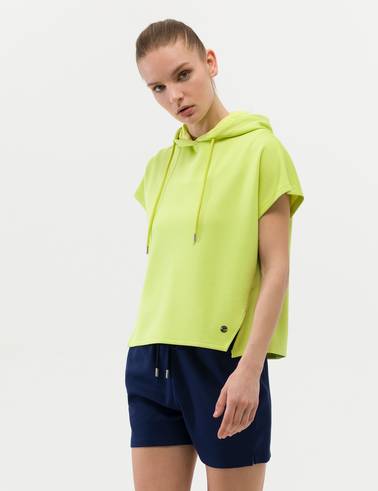 Yeşil Oversize Kapüşonlu Sweatshirt