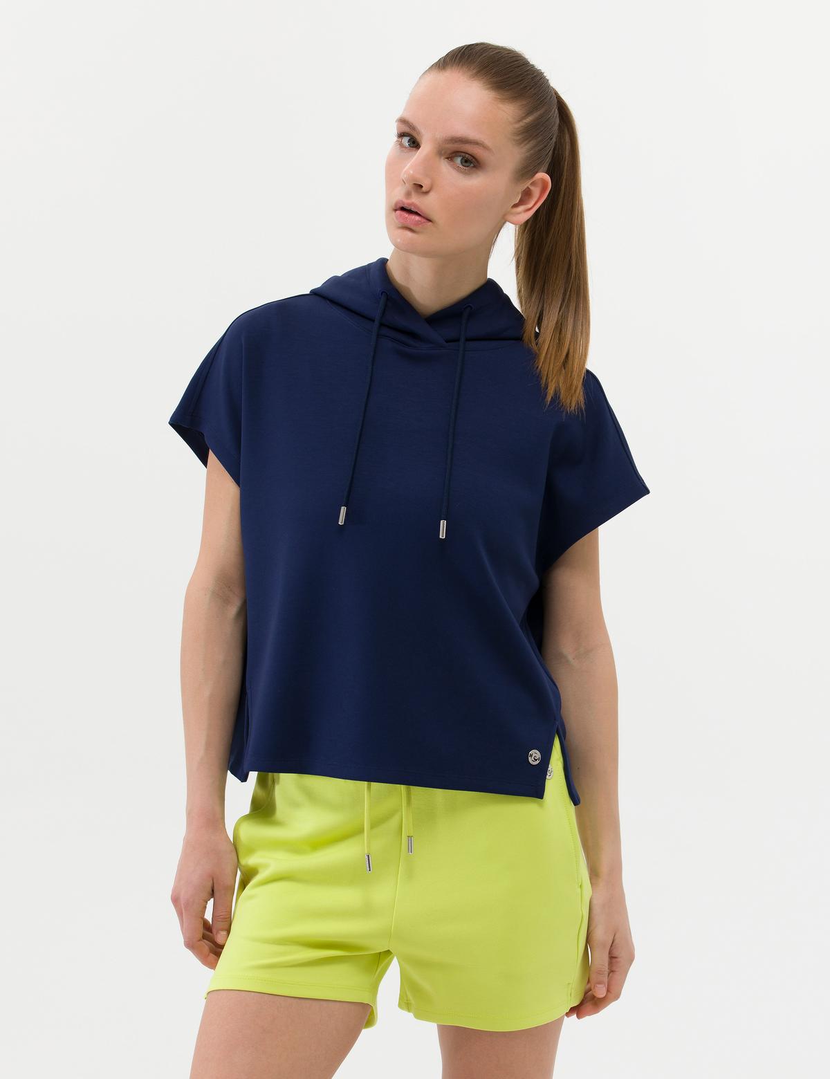 Lacivert Oversize Kapüşonlu Sweatshirt