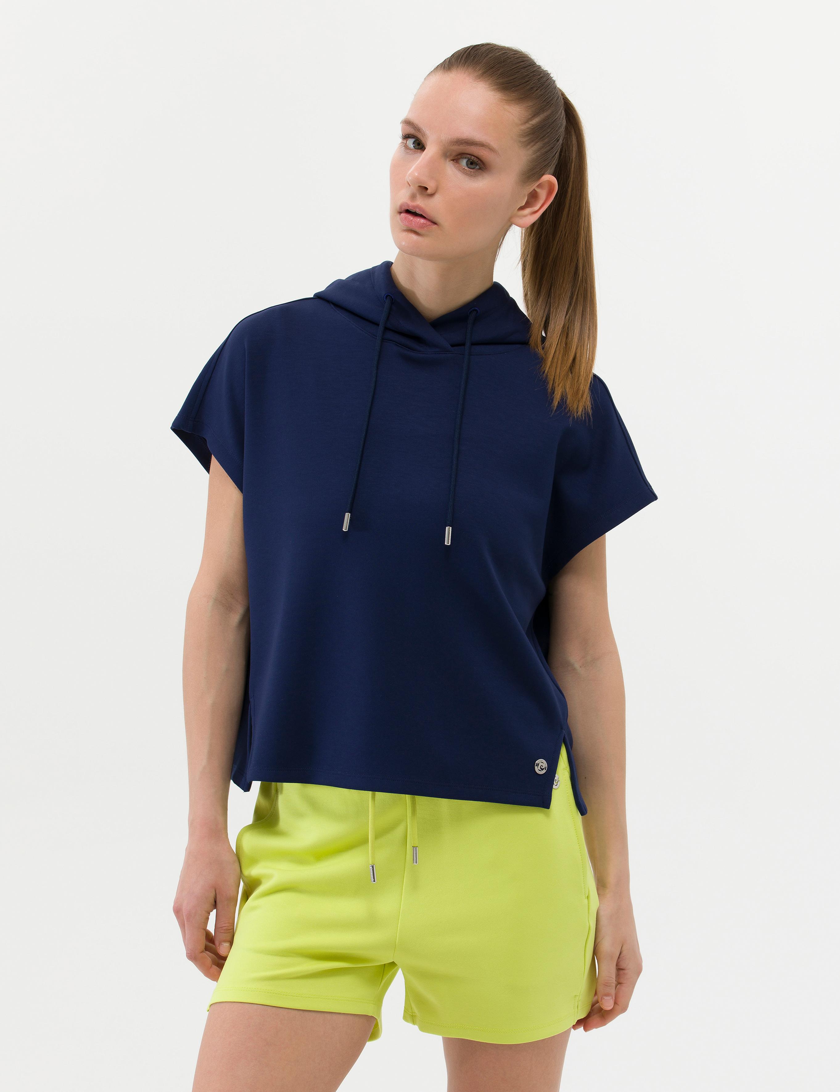 Lacivert Oversize Kapüşonlu Sweatshirt