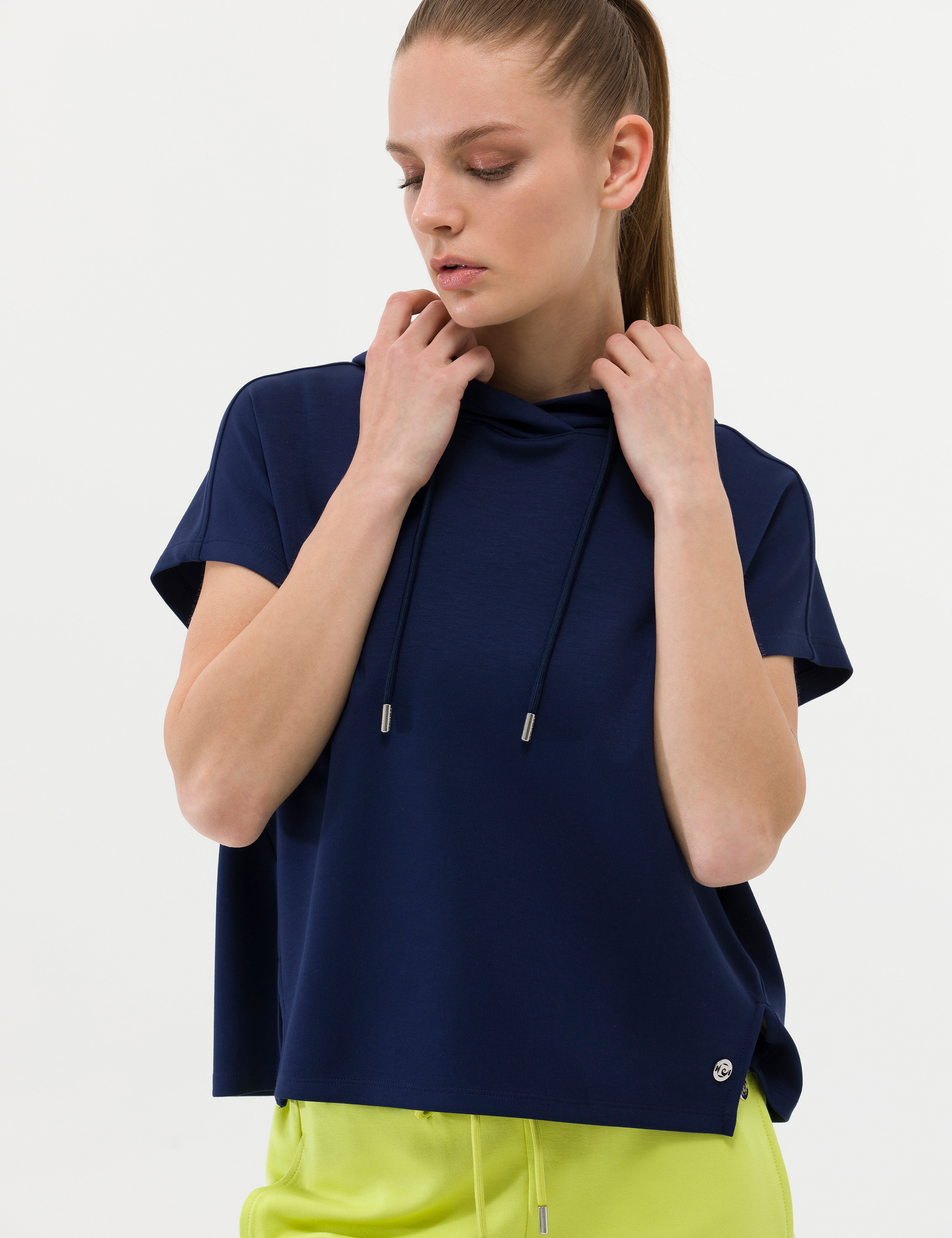 Lacivert Oversize Kapüşonlu Sweatshirt