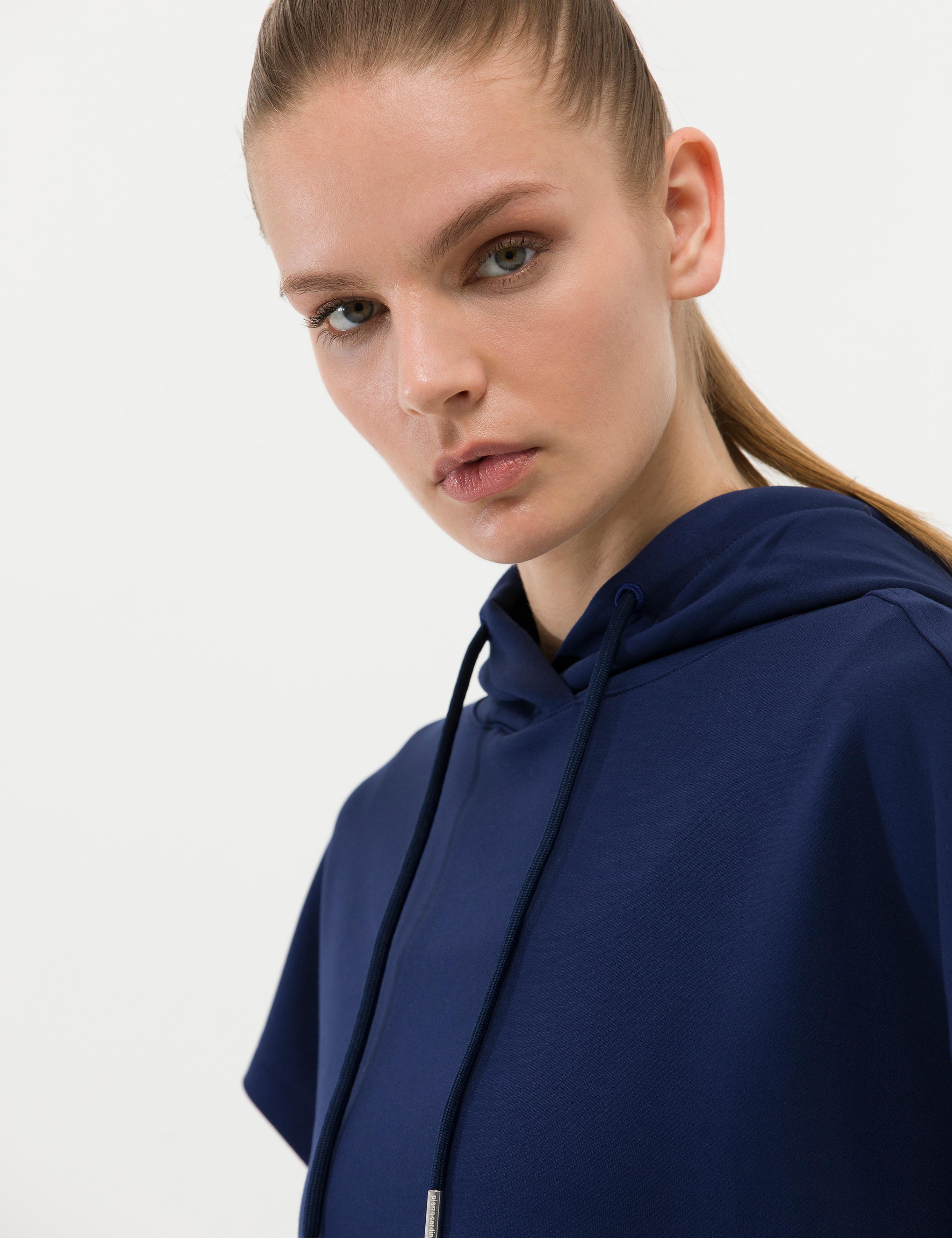 Lacivert Oversize Kapüşonlu Sweatshirt