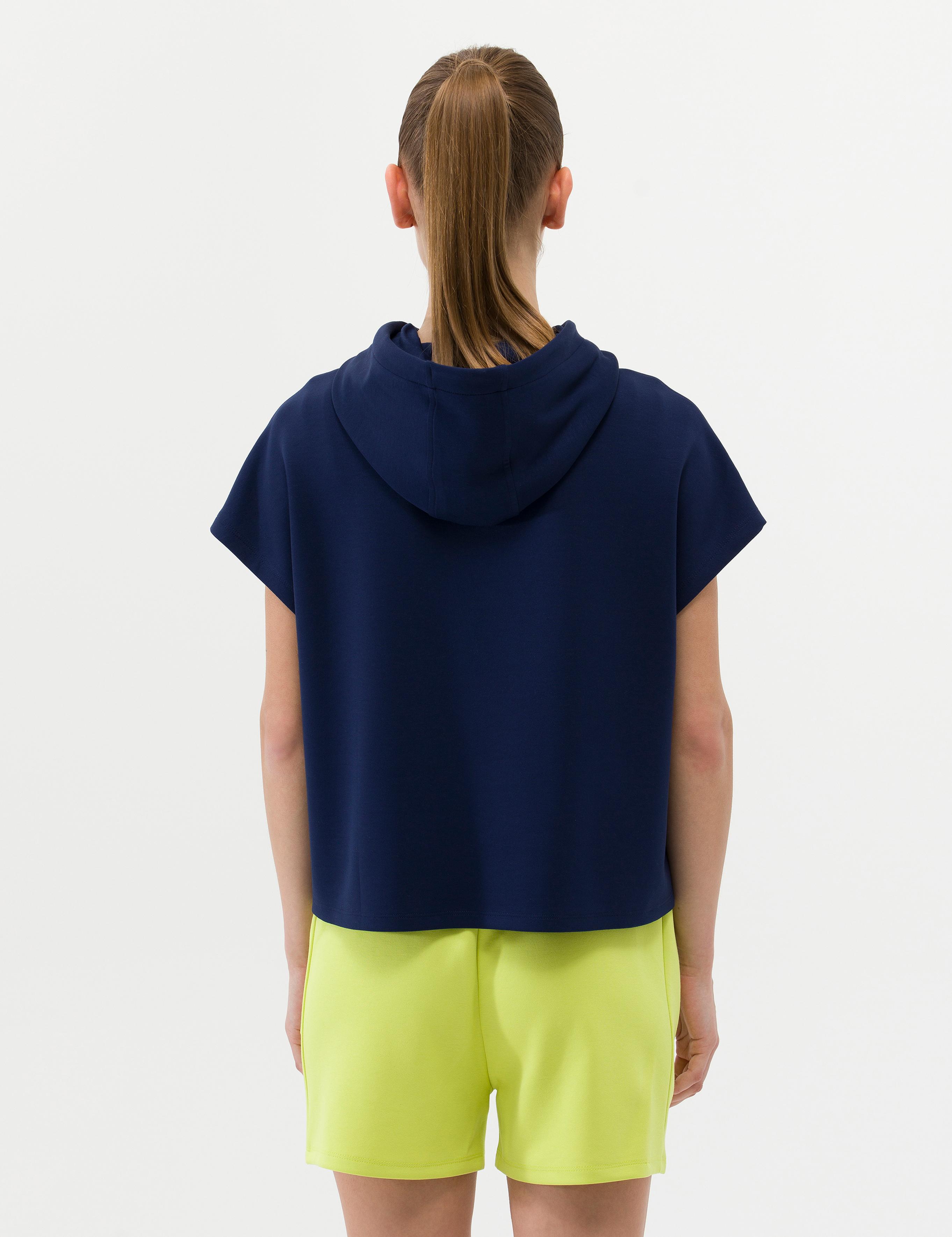 Lacivert Oversize Kapüşonlu Sweatshirt