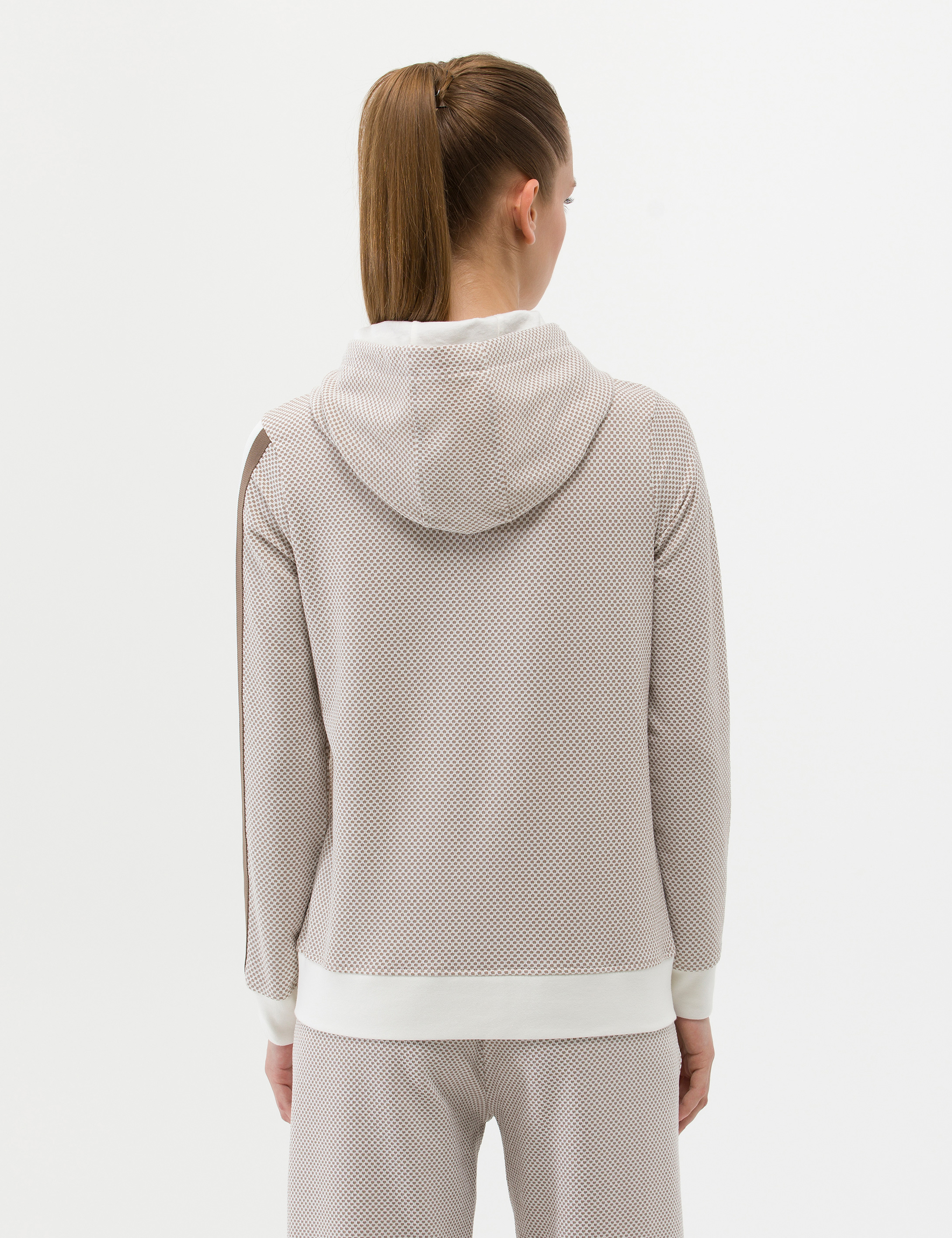 Krem Kapüşonlu Sweatshirt