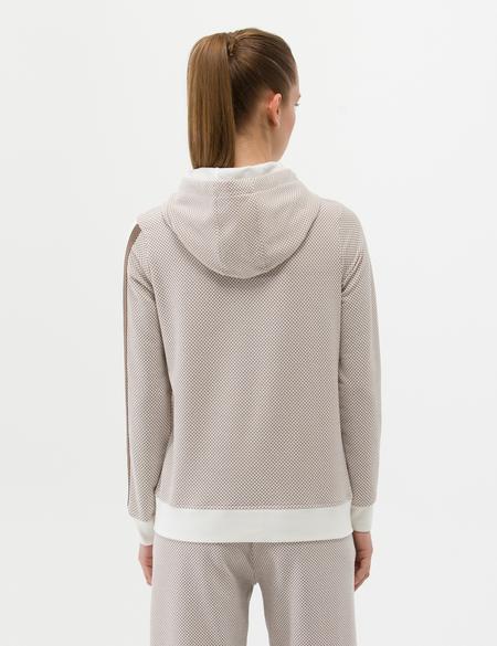 Krem Kapüşonlu Sweatshirt - 50266527002