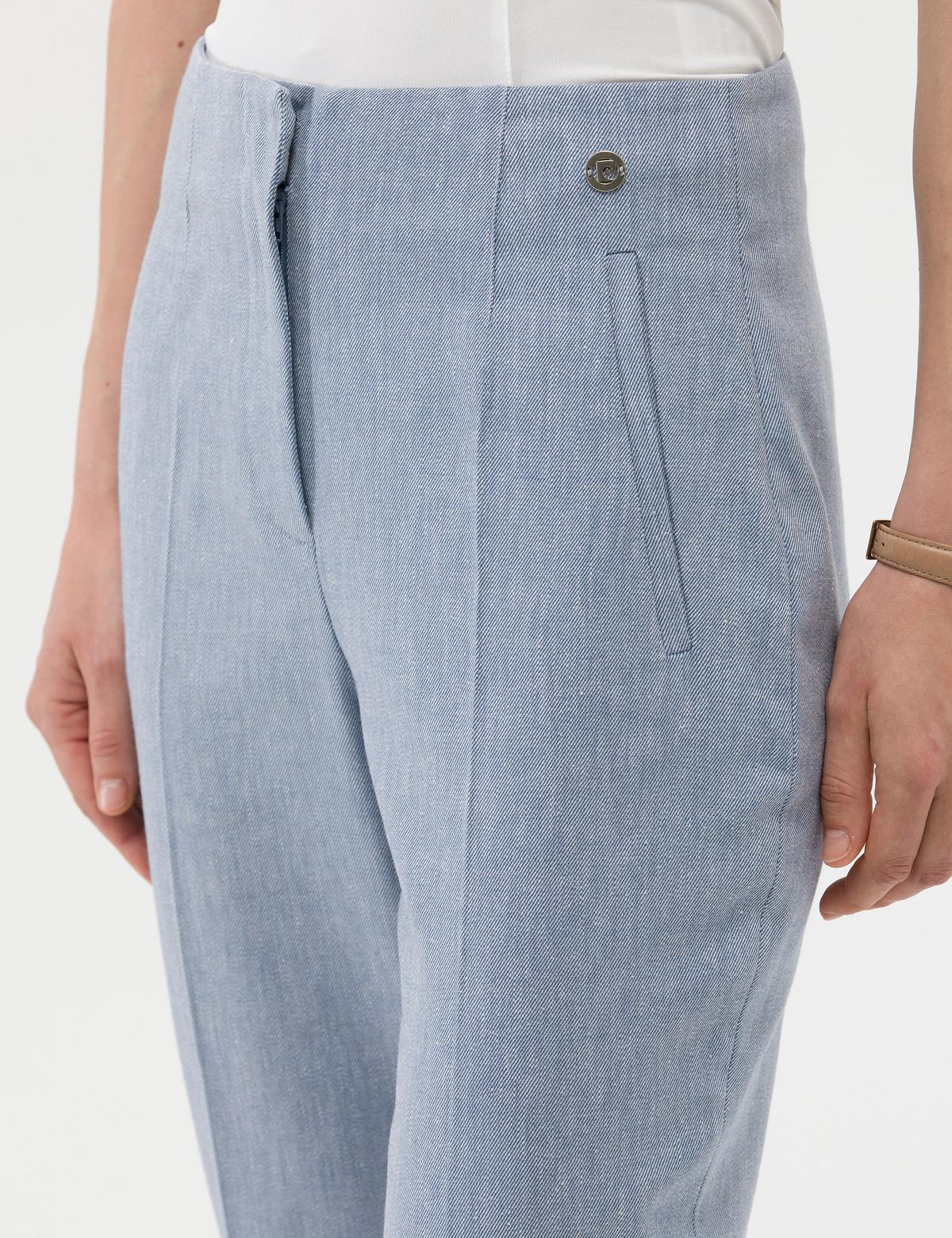 Mavi Keten Karışımlı Kumaş Pantolon - 50269144075