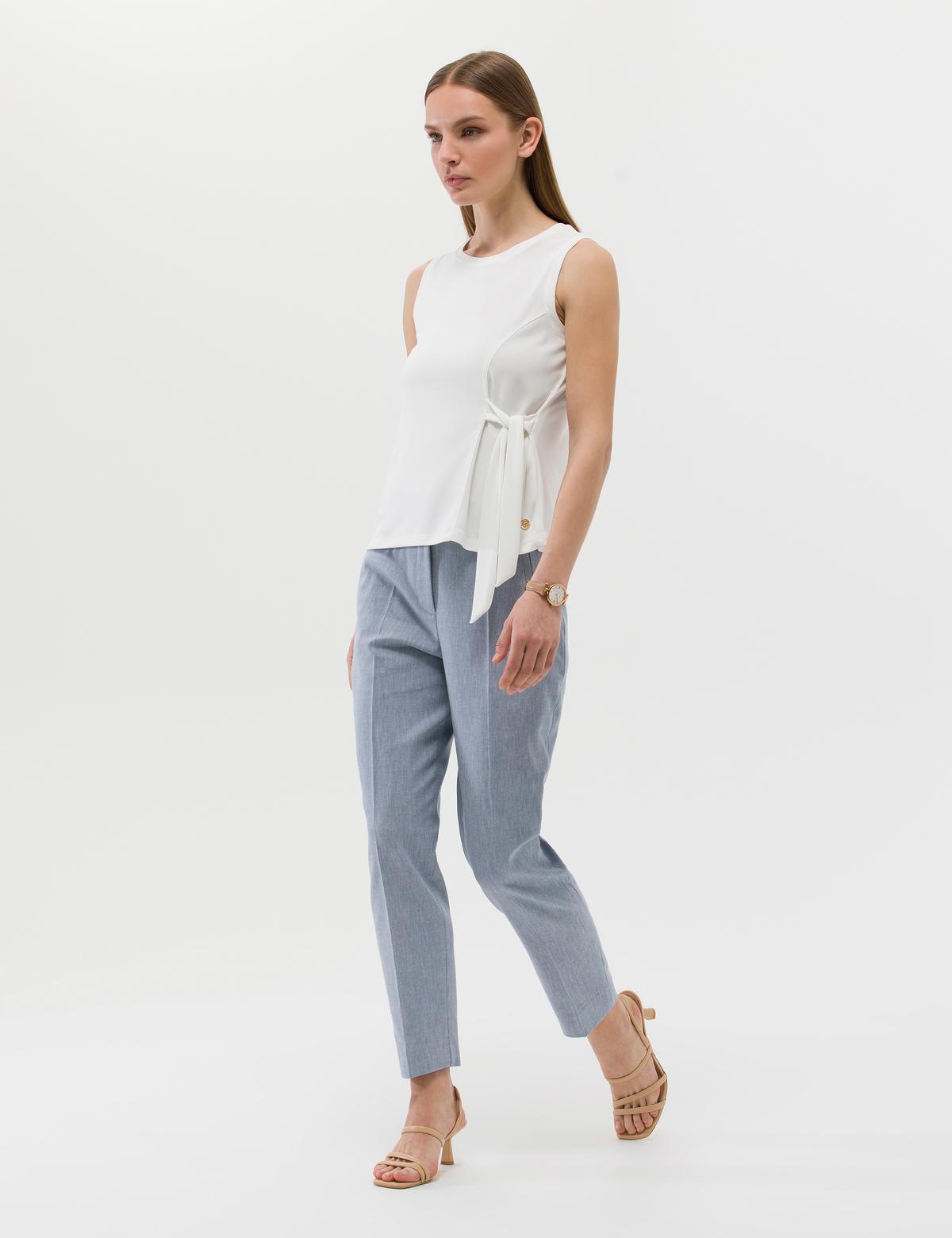 Mavi Keten Karışımlı Kumaş Pantolon - 50269144075