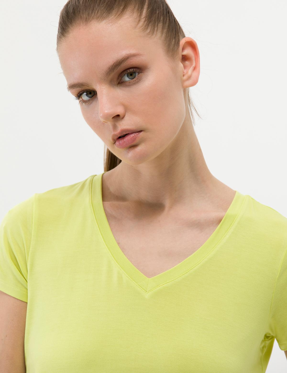 Yeşil Comfort Fit Basic Tişört - 50269345010