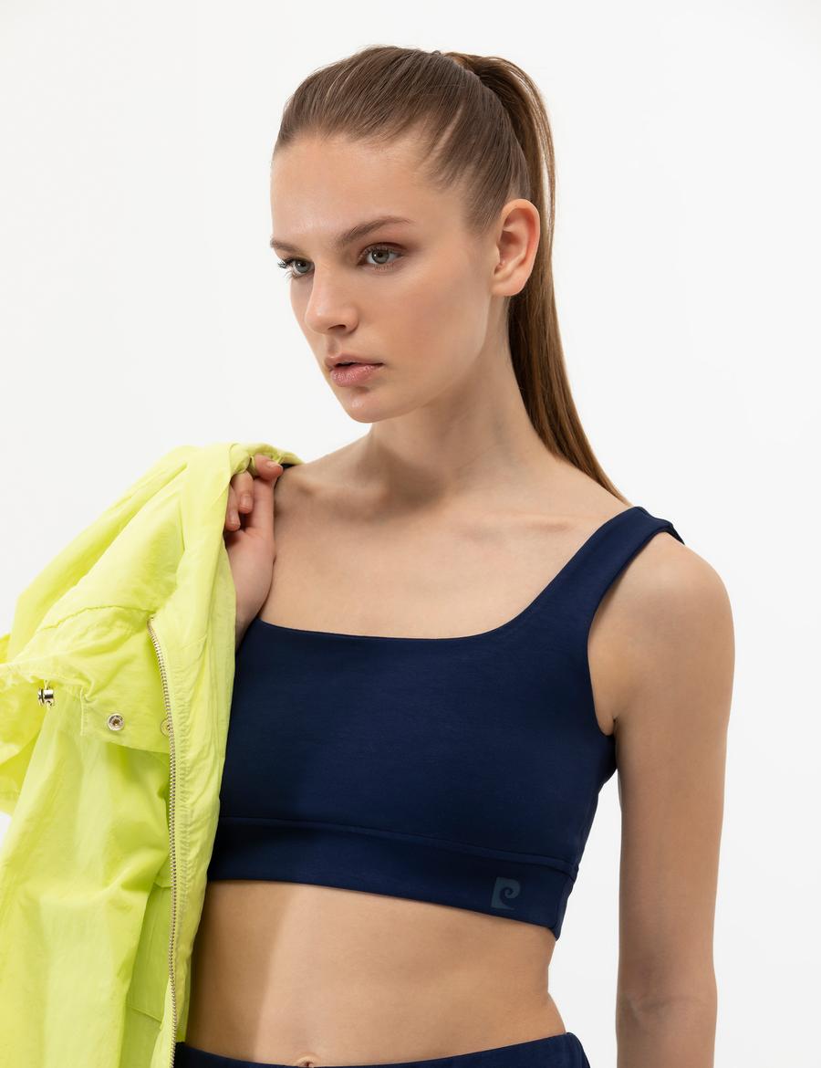 Lacivert Crop Büstiyer