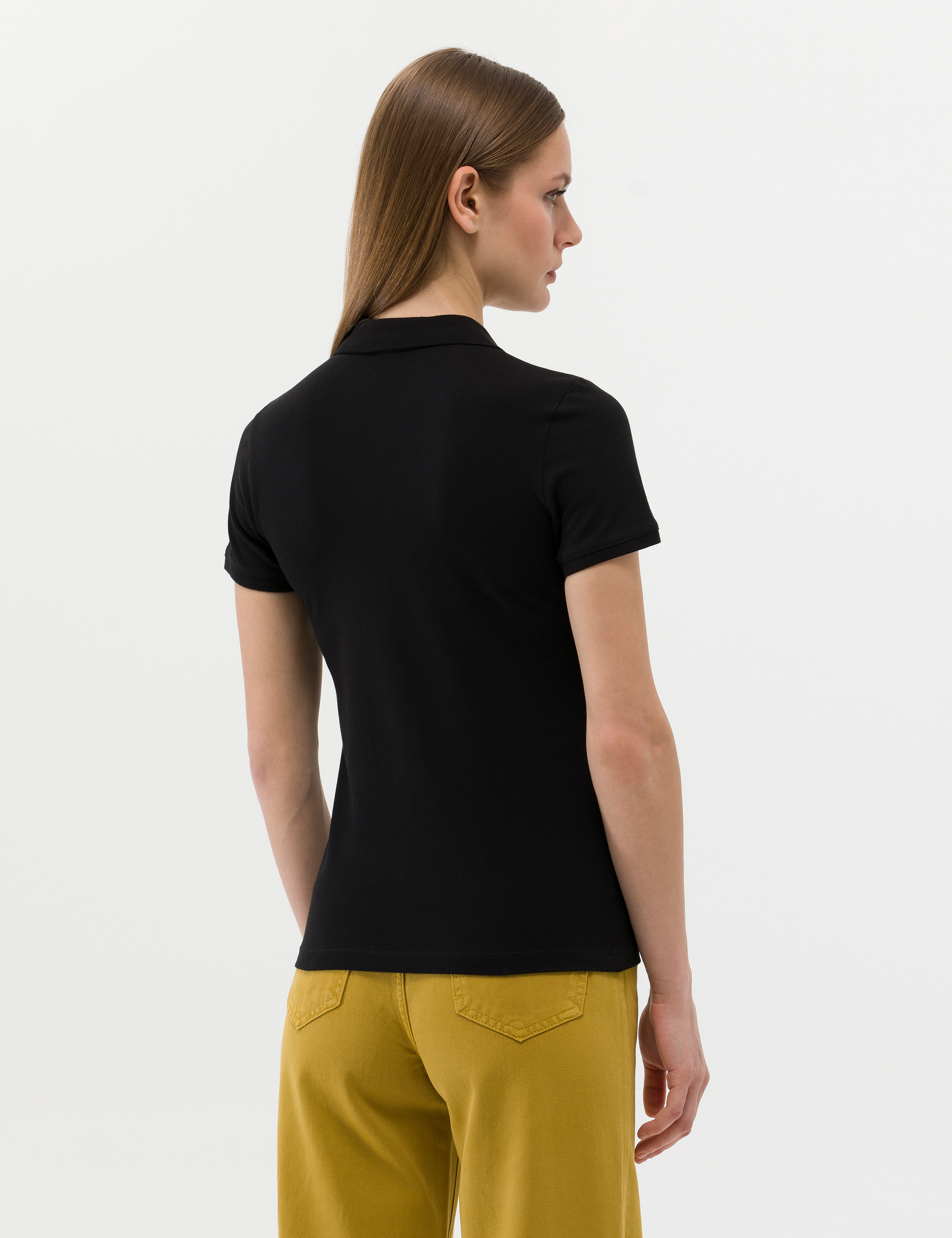 Siyah Slim Fit Polo Yaka Basic Tişört